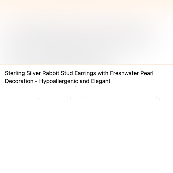 Sterling Silver Rabbit Stud Earrings,Freshwater Pearl Hypoallergenic and Elegant - Picture 5 of 7